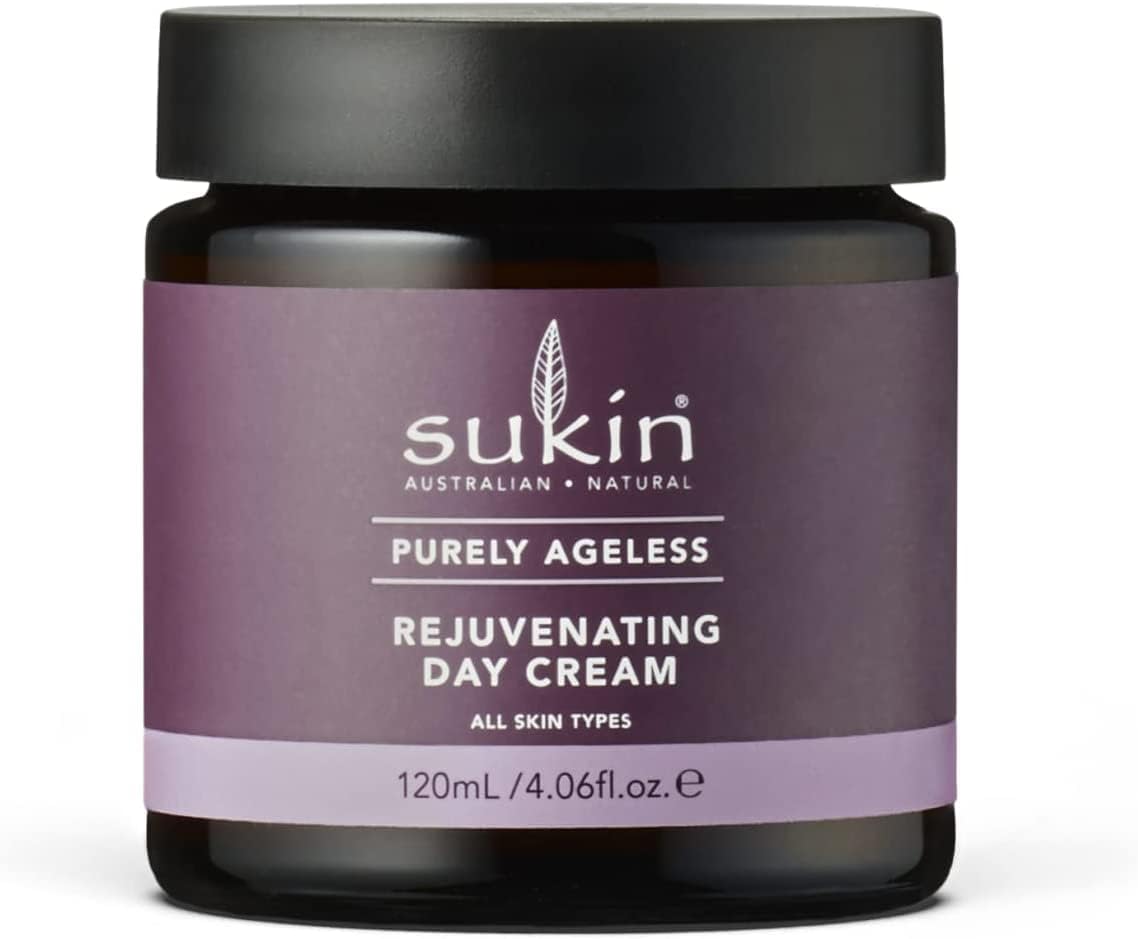 Sukin Purely Ageless Rejuventating Day Cream 120ml – with Vitamin E; cruelty free & vegan friendly – to naturally plump, firm & hydrate skin, whilst softens & soothes dry skin.