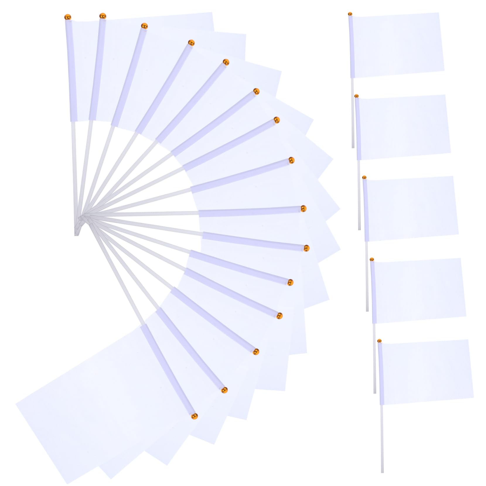 Happyyami 20Pcs Portable Hand Cranked Waving Flags Lightweight Hand Cranked Referee Commanding Pennant Banners for Racing Fans Sporting Events Parties and Community Gatherings