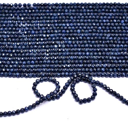 Saphir bleu naturel perles à facettes 3mm pour cadeau fait main - 2