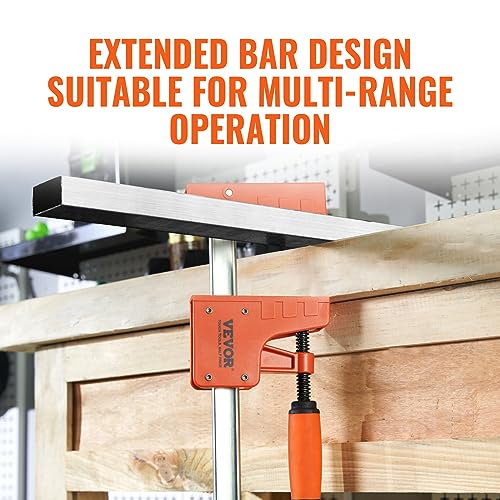 Image of VEVOR Bar Clamps for Woodworking, 2-Pack 50 inch Parallel Clamp Set, F Clamp with 1100 lbs Load Limit, Even Pressure, High-strength Plastic and Carbon Steel, Wood clamps for Woodworking Metal Working