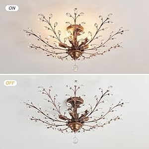 CVKASH 5 - Light Vintage Crystal Chandelier Modern Bronze Branche Ceiling Light Fixture Farmhouse for Kitchen Dining Room Living Room Bedroom Hallway Foyer CVKASH 5 Light Vintage Crystal Chandelier Modern Bronze Branche Ceiling Light Fixture Farmhouse for Kitchen Dining Room Living Room Bedroom Hallway Foyer