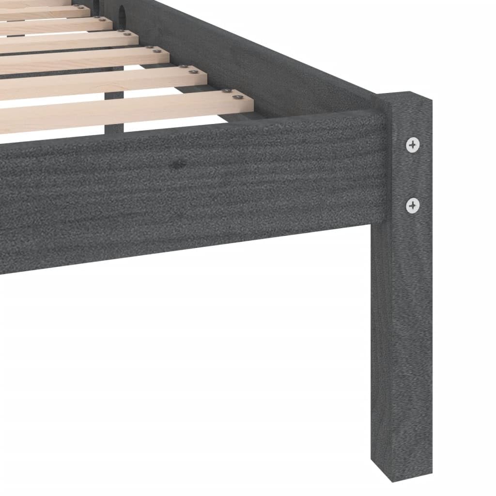 Bedframe pallet massief grenenhout grijs 200x200 cm kopen