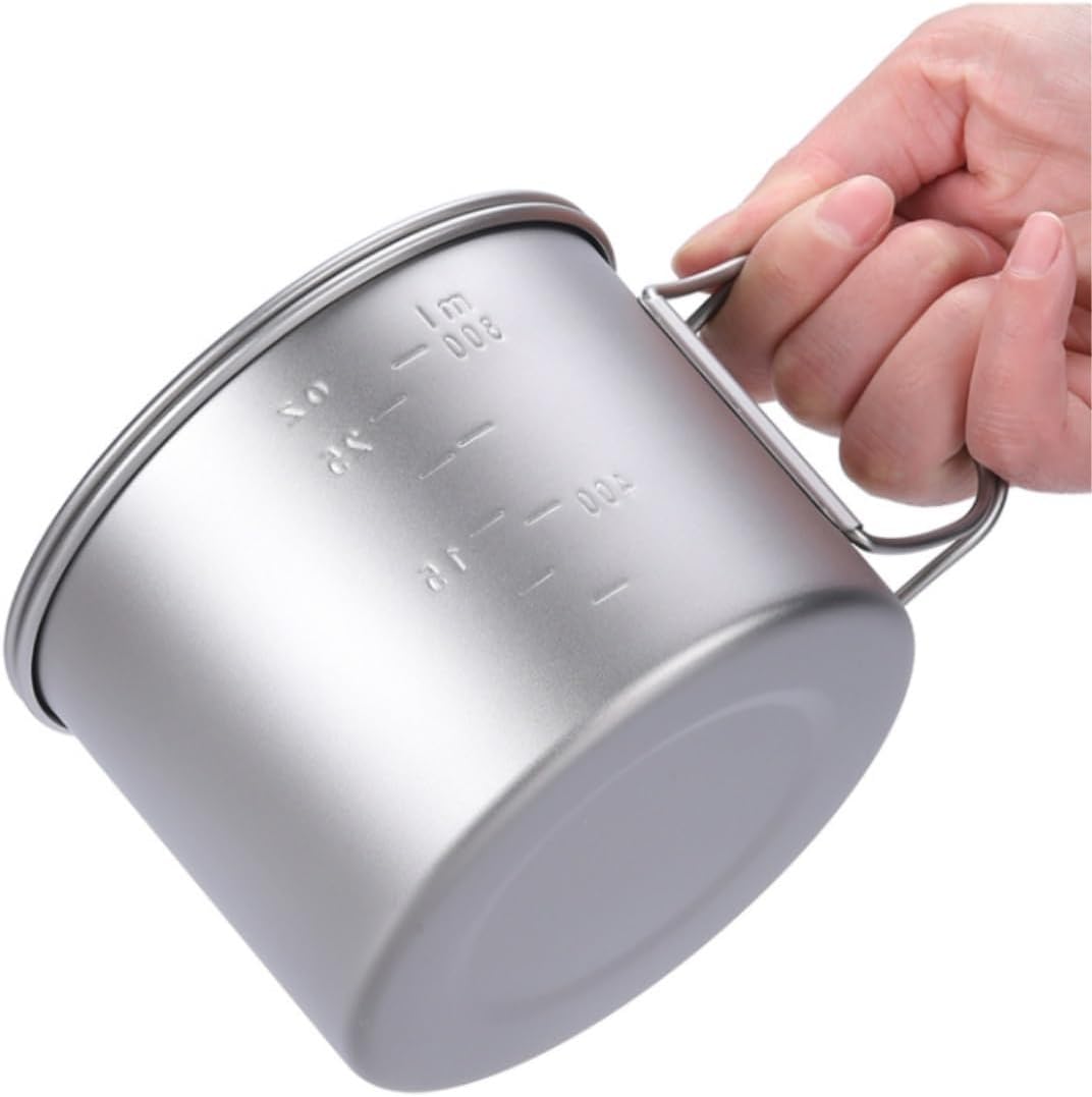 Camping Kitchen Utensil Outdoor Picnic Pots Cookware Cups Folding Handles Portable Travel Instant Noodles Single Pot for Outdoor Cooking