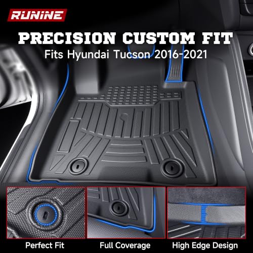 Image of Floor Mats for Hyundai Tucson 2016-2021 /Kia Sportage 2017-2022, All Weather Protection Custom Floor Mats Trunk Cargo and Car Windshield Cover Set for Hyundai Tucson Accessories,Floor Liners Set