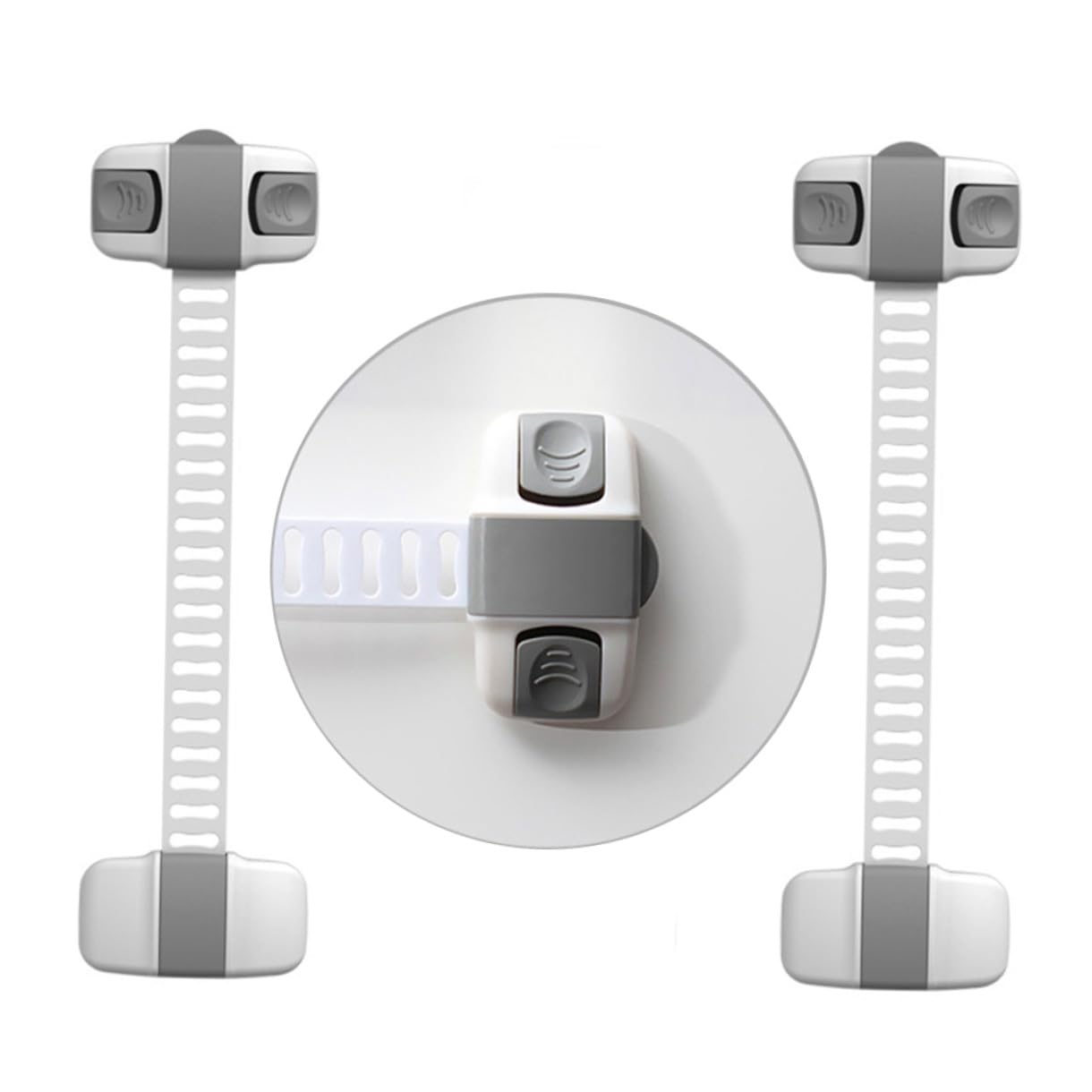 iplusmile Cerradura de Seguridad para Niños Multifunción 8 Piezas de Plástico Abs en Forma de Galleta para Armarios y Frigoríficos Protección Antipellizcos