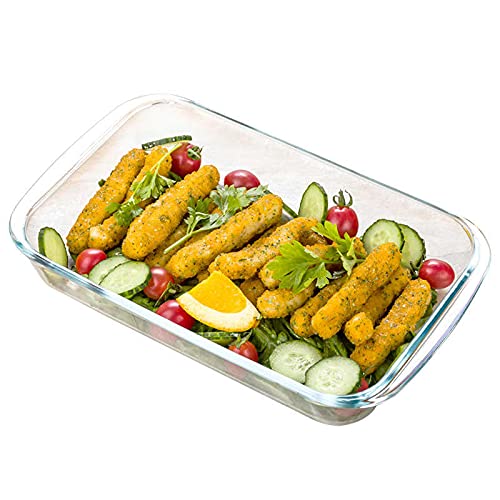 Star Work 1 Litre Glass Tray for Baking | Microwave Oven Square Bowl   | Hard Bound Borosilicate Rectangular Bakeware | Server Ware for Bread Pudding Brownie Lasagne glassware Pan and Bowls (1000 ml) - Image 9 thumbnail