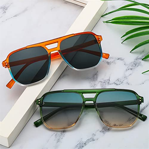 XINXIN Square Large Frame Sunglasses for Men and Women (Color : H, Size : Medium)2
