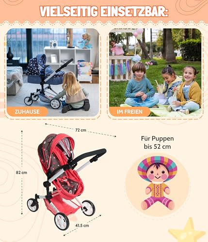 Cochecito para muñecas 3 en 1 Bayer Chic 2000 con manillar regulable 4
