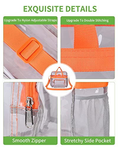 Image of MAY TREE Clear Bag Stadium Approved, Cold-Resistant, Lightweight and Waterproof, Transparent Tote Bag and Gym Clear Bag, See Through Tote Bag for Work, Sports Games and Concerts-12 x12 x6