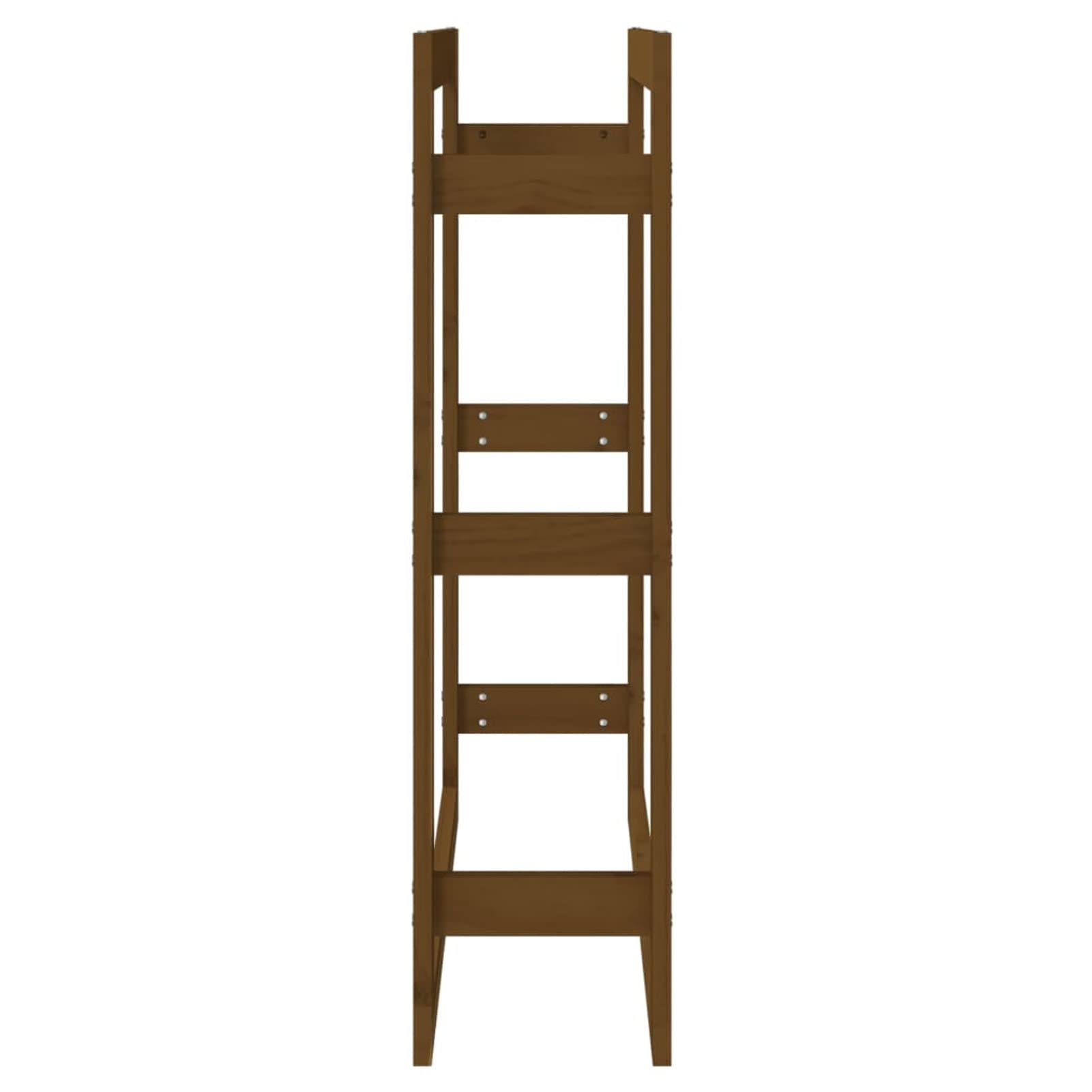 Portalegna Marrone Ambra 80x25x100cm in Legno Massello di Pino-Portalegna da Esterno per Legna da Ardere Robusto Impilatore di Legno Scaffale Porta legnaia da ardere