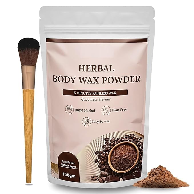 NS Wax Powder for Hair Removal for Women &amp; Men Painless &amp; Quick Solution for Hair Removal Chocolate Flavor with No harmful chemicals, Irritation, Skin Rashes &amp; No Side Effects - 100gm