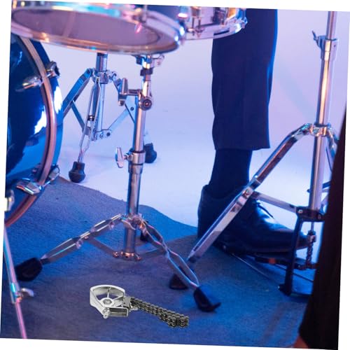 Pedal doble de cadena para bombo jazz Toddmomy plateado miniatura 5
