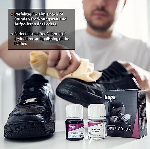 Image of Kaps Dye With Primer For Natural And Synthetic Leather Shoes, Super Color And Preparer, 70 Colors (117 - Navy Blue).