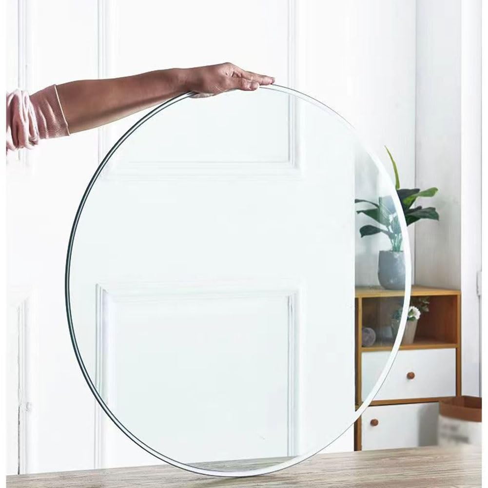 Table de Salle à Manger en Verre Rond, Table de Cuisine en Verre Trempé 10 mm d'Epaisseur, Table en Verre Circulaire Transparent pour Table de Restaurant et Lazy Susan(75 CM(30 inch))