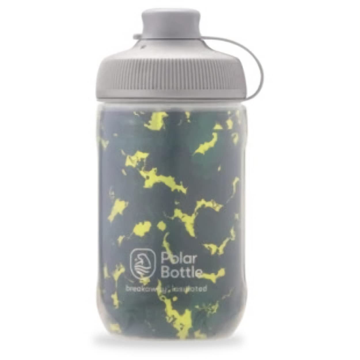 Polar Bottle - Shatter - 12oz Muck, Forest & Lightning - Insulated Water Bottle - Ideal for Your Mountain Bike Adventure - Keeps Water Cooler Longer, Fits Most Bike Bottle Cages