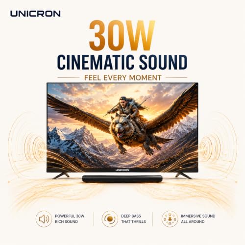 Image of TE 32 Inch Android Smart TV, HD Ready LED Television with WiFi, 30W Sound with Premium Frameless Design, Built in Apps Compatible & A+ Display