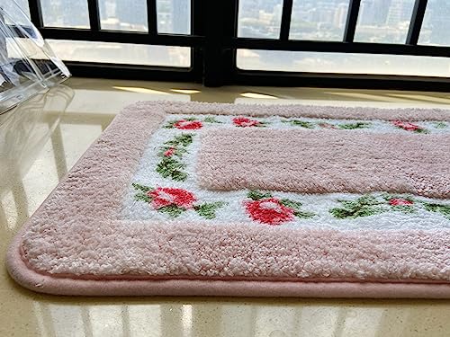 Nice Rose Flower Area Rugs Super Soft Bathroom Rugs Bath Mat Shower Mat Door Mat Kitchen Mat Rugs (15.7 X 23.6 Inch) #TOP3