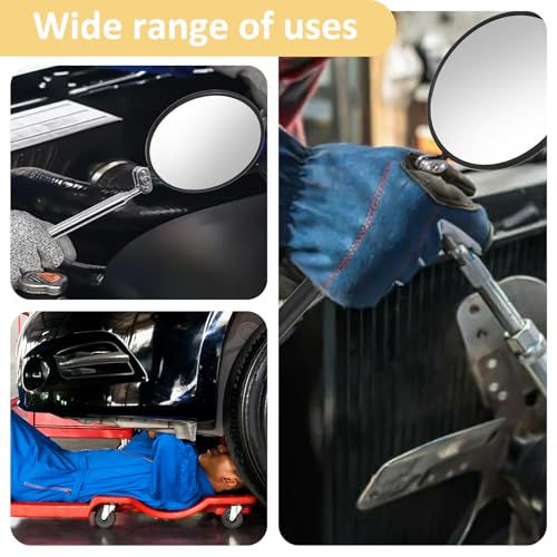 GEEHUA Telescoping Inspection Mirror, 360 Rotation Flexible Inspection Mirror Circular Inspection Mirror with Retractable Handle Round Inspection Mirrors for Checking Vehicle Condition(Dia-4 Inch) - Thumbnail 6