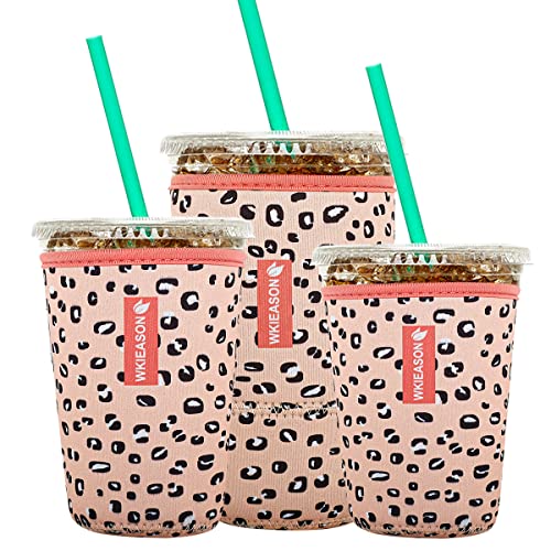 Image of Wk ieason Iced Coffee Cup Sleeves Reusable Neoprene Iced Coffee Sleeve for Hot Cold Drinks Beverage Cooler sleeve Iced Coffee Cup Cover 16-32OZ for for Starbucks Dunkin Coffee and More