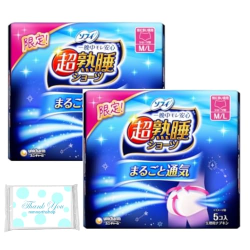 ソ フィ 超熟睡 ショーツ 限定 まるごと通気 ML 生理用ナプキン 特に多い夜用 5枚入 2個セット + ショップオリジナルティッシュ セット