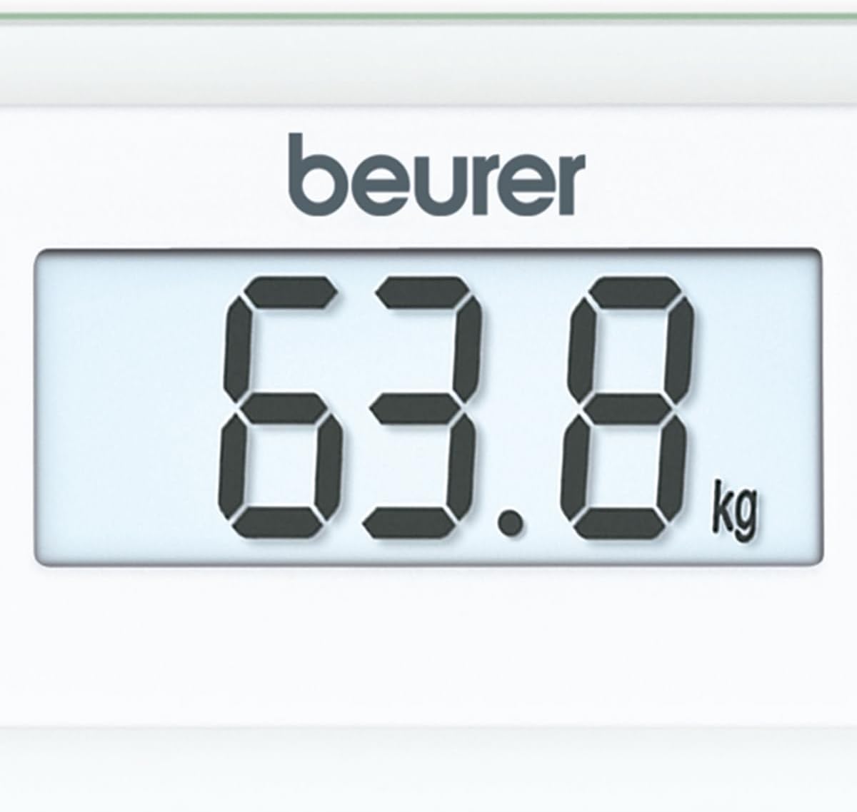 Kwen view of Beurer GS 14 scale showing the glass platform