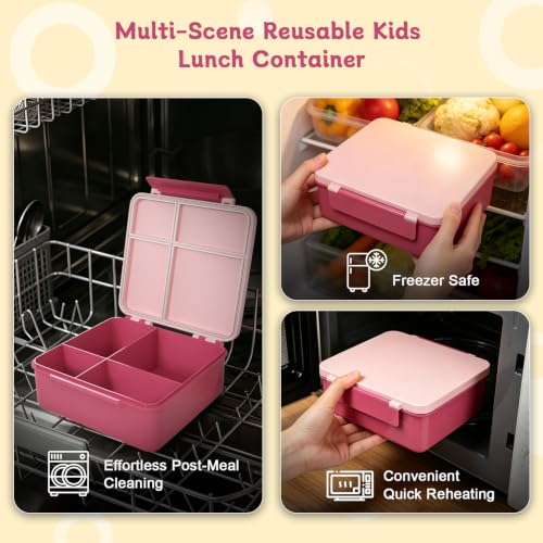 Image of Kids Lunch Box with Lunch Bag Bento (Pink)