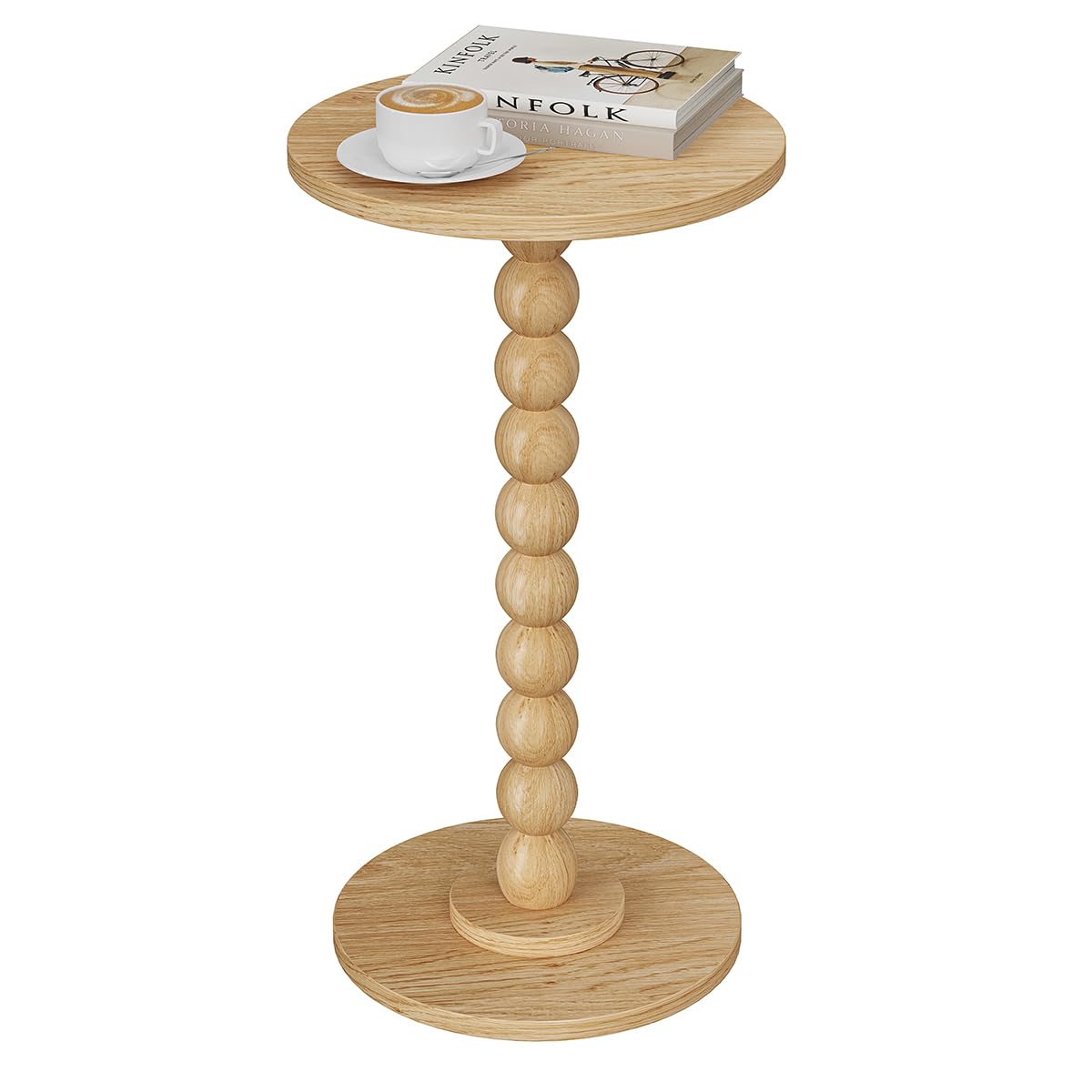 Photo 1 of ** SOLD AS IS, NO REFUND/RETURN** SEE COMMENTS!
Small Round Side Table, Drink Table for Small Spaces, Pedestal End Table for Living Room, Modern Accent Nightstand with Solid Wood Leg for Bedroom, Corners and Office Natural Color UTBT005M