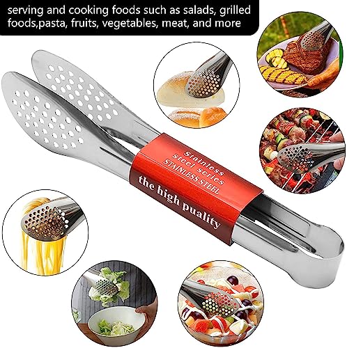 Serving Tongs Kitchen Tongs,Buffet Tongs, Stainless Steel Food Tong Serving Tong,small tongs 6 Pack (7 Inch)