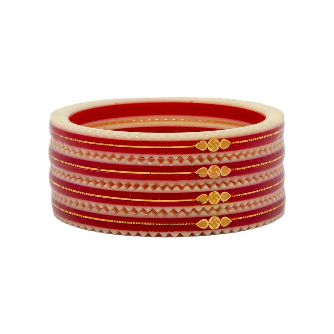 Premokshi 22kt (916) Yellow Gold Pola Bangles for Women (Set of 2pcs) - Red Color (B0D5SDSJKH) Amazon Price History, Amazon Price Tracker
