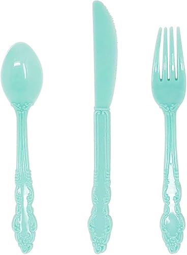 Just Artifacts - Cubertería de plástico 24 piezas color verde