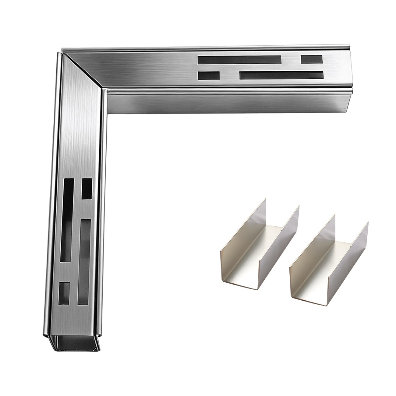 Drain Channel 90 Degree Angle with 2 Connectors for 1.25 Inch Wide SXSJMY Pool Drains/Mini Water Drainage Channel/Non Deep Patio Drain (L)