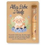 ZUKLA Verpackung für Geldgeschenke zur Taufe - 13 x 10 cm - mit Reagenzglas - Geschenk für Jungen & Mädchen - Geldgeschenk Verpackung aus Holz