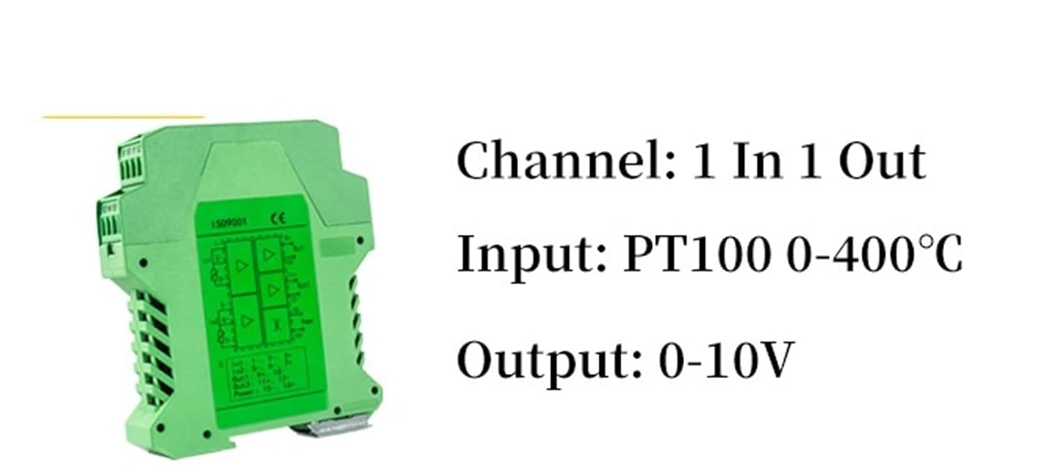 PT100 Temperature Signal Converter 0-100℃ 0-200℃ 0-500℃ to 0-10V 0-5V RS485 4-20mA 1 in 1 Out Temperature Signal Transmitter(0-400C to 0-10V)