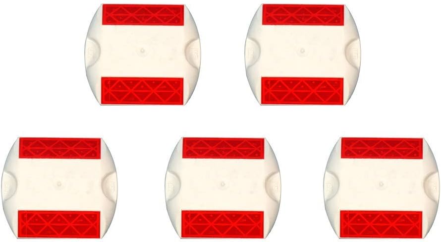 3M Reflector Plastic Road Stud cateye (Red & White)-Pack of 5