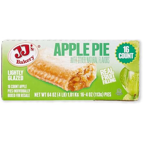 JJ's Bakery Lightly Glazed Lightly Glazed Apple Snack Pie, 4 Ounce Berry Pie
