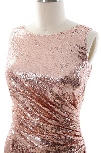 MACloth Vrouwen Cowl Back Sequin Lange Bruidsmeisje Jurk met Split Prom Formele Jurk - Image 4