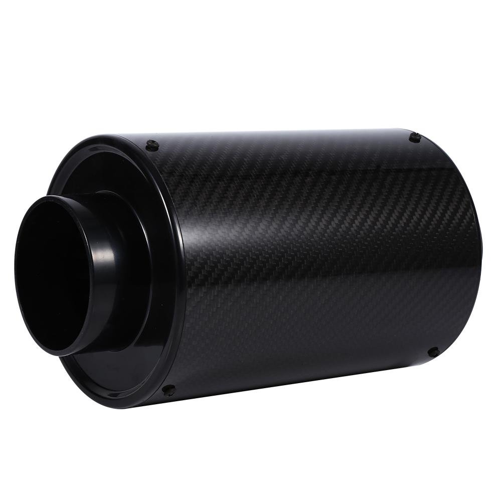 Zestaw filtrów wlotu powietrza do samochodu, 7,6 cm uniwersalny filtr do zimnego powietrza z włókna węglowego zestaw węża indukcyjnego do większości samochodów z 3 nierdzewnymi zaciskami czarny