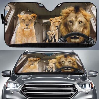 Pare-soleil voiture pliable design lion drôle et protection uv pare-brise universelle camion vus
