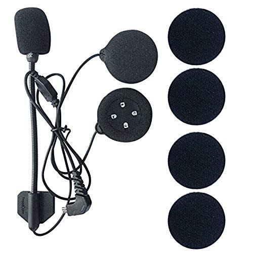 FreedConn Microphone Headphone Speaker Hard Cable Headset Accessory for Motorcycle Helmet Bluetooth Interphone intercom using for TMAX TCOM FDCVB and COLO, high definition headphones