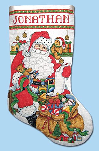Design Works Crafts Checking His List Counted Cross Stitch Stocking Kit, White