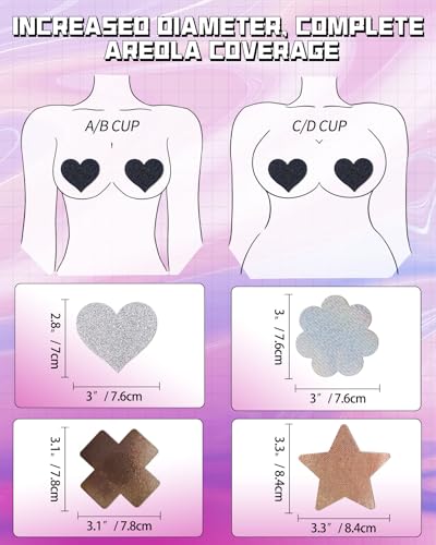 Image of CICKEE Pasties Rave Pack - 15 Pairs Nipple Covers Stickers - Disposable Sticky Breast Petals