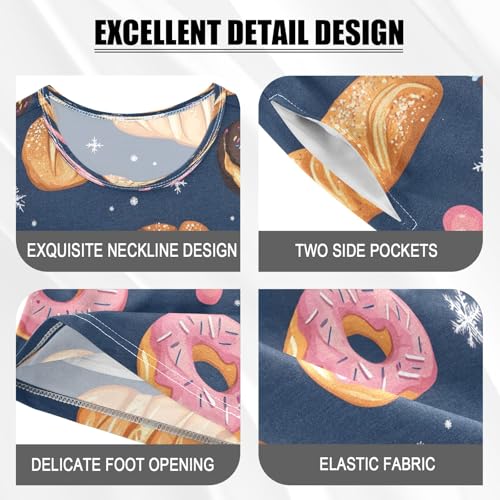 senya Delicious Bread Donut Summer Pajamas Set Short Cotton Sleepwear 2 Piece4