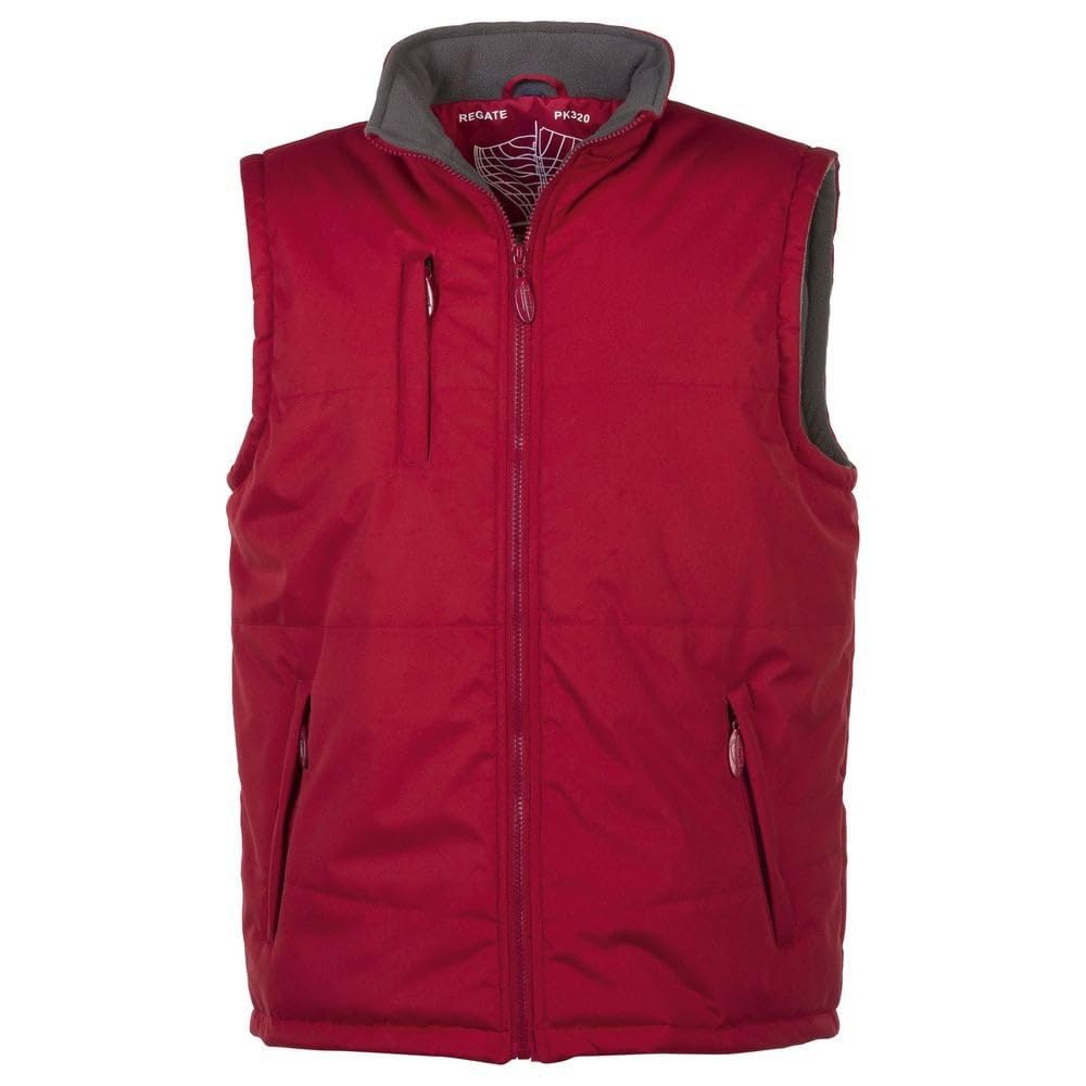 Chaleco sin mangas acolchado y polar rojo small