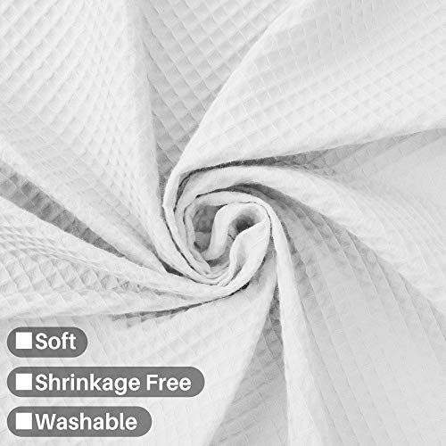 Barossa Design Cotton Blend Shower Curtain Honeycomb Waffle Weave, Soft & Hotel Spa, Washable, White, 72 x 72 inch Barossa Design Cotton Blend Shower Curtain Honeycomb Waffle Weave, Soft & Hotel Spa, Washable, White, 72 x 72 inch