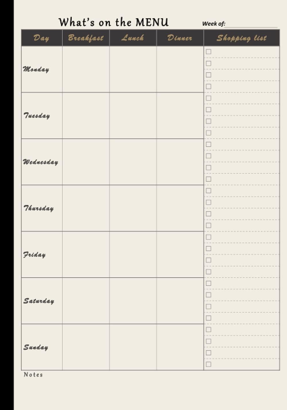 Weekly Meal Planner And Grocery List: 7 x 10 Inch Weekly Meal Planning Pad With Shopping Checklist | Menu Food Plan for Family Weekly Meals, Dinner, Lunch, Diet, Weight Loss, etc.