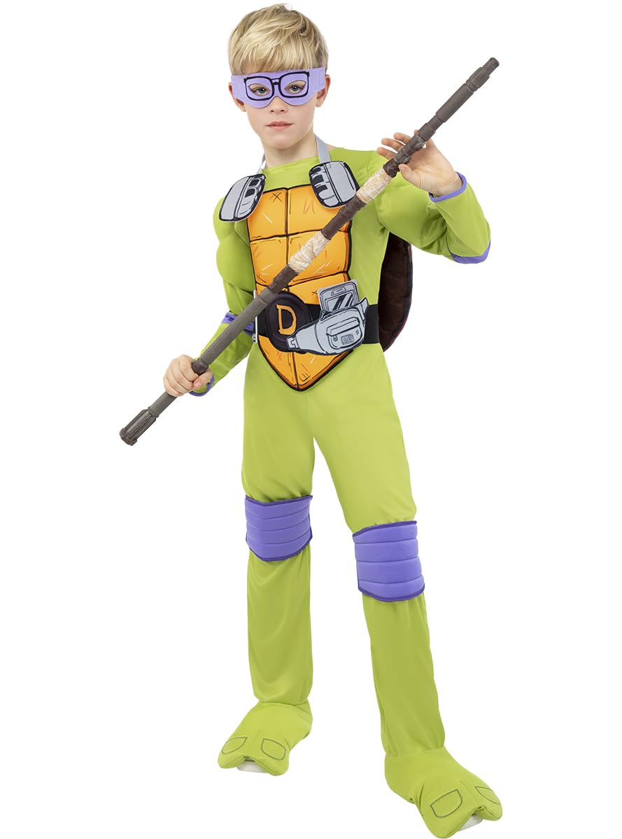 Funidelia | Disfraz de Donatello - Las Tortugas Ninja para niño Tortugas Ninja & Dibujos Animados - Disfraz para niños y divertidos accesorios para Fiestas, Carnaval y Halloween