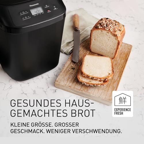 Panasonic SD-PN100KXE Brotbackautomat für kleine Haushalte, 4 Glutenfreie Programme, Kompaktes Design, 18 Automatische Programme, LCD Display, Kleine Brote 200g oder 400g, Schwarz – Bild 4