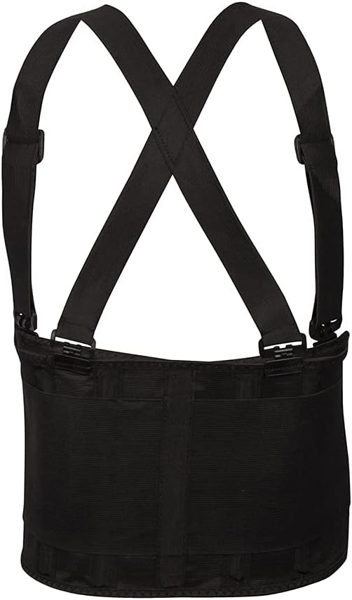 Cordova SB-M Adjustable Back Support Belt with Attached Suspenders, Medium, Black - Back Brace - 