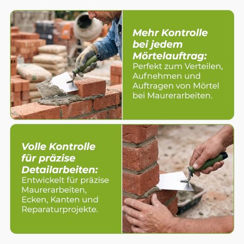 Colorus Profi Maurerkellen Set - Maurer Werkzeug 7 tlg rostfrei Edelstahl | Putzkelle Maurerkellen Set | Maurerwerkzeug Maurerkelle Gipserspachtel Gipserkellen Verputzer Werkzeug Set Maurer