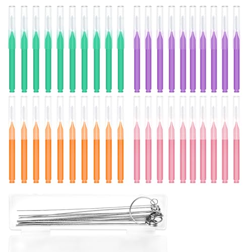 Image of 50pcs Shower Head Cleaner Tools, Multipurpose Shower Head Cleaning Brushes Multi-Size Showerhead Cleaner Picks Anti-Clogging for Bathroom Small Hole Nozzle Little Gaps (Orange, Green, Pink, Purple)